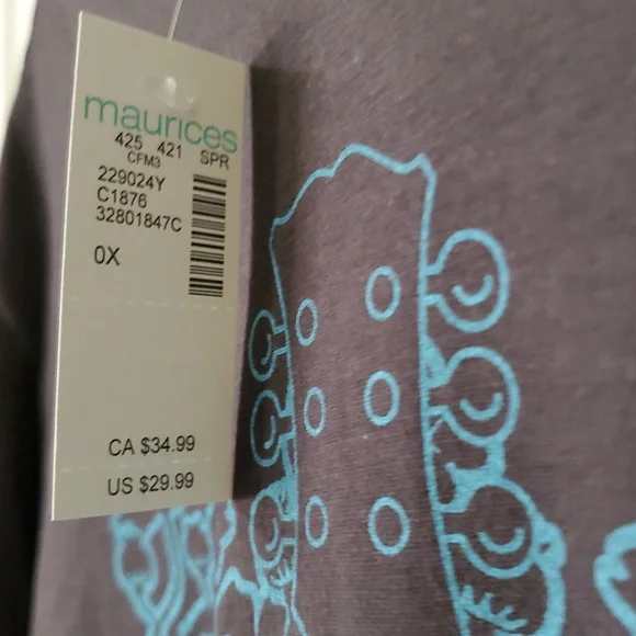 Maurices Graphic Tee - Gray with Blue and Red - Picture 3 of 5